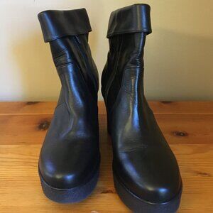 Agnes B Booties, black soft leather, size 10, European size 41. Made in France!
